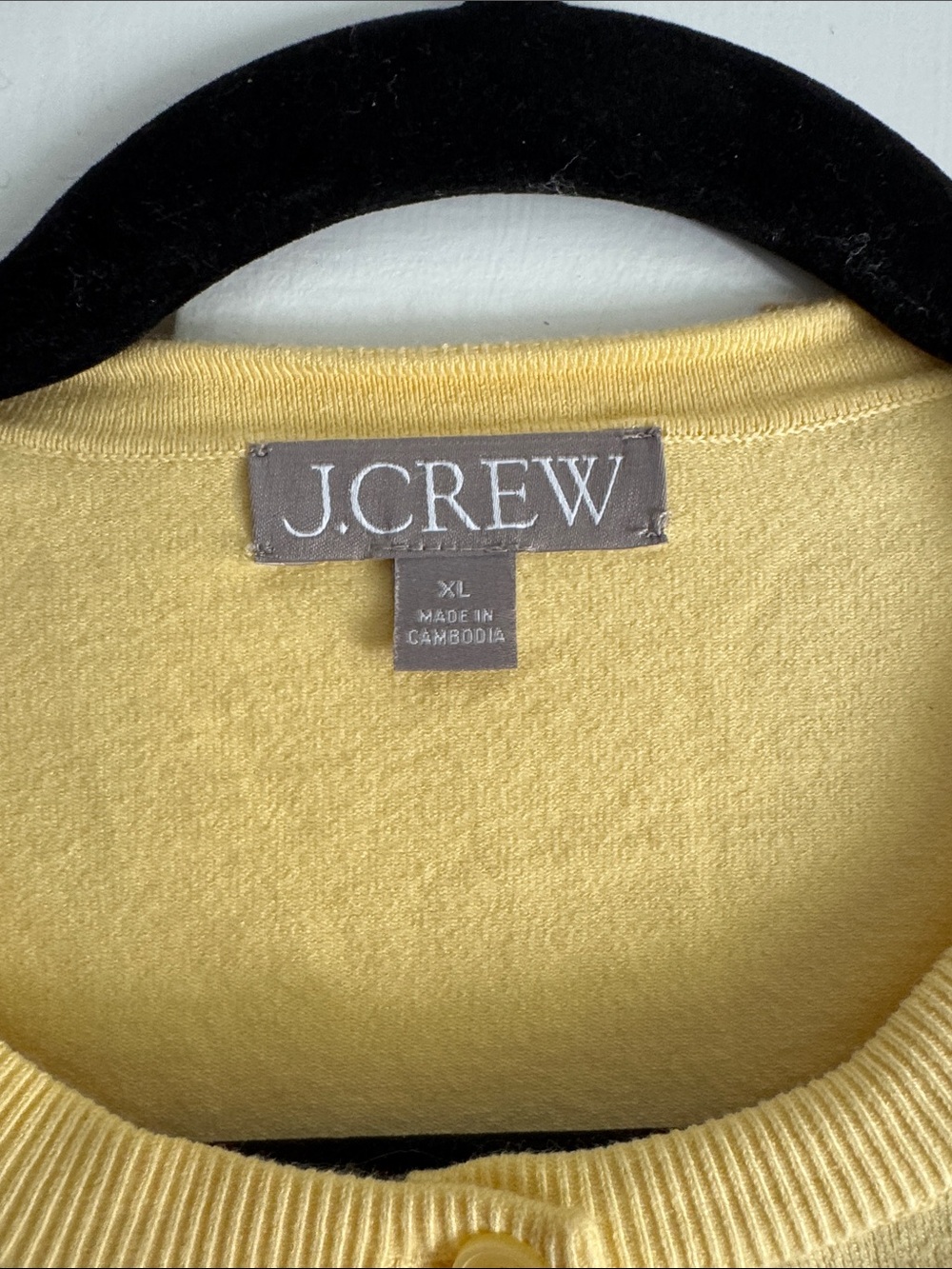 J. Crew Sunny Yellow Crewneck Button-Front Cardigan - Picture 2 of 4